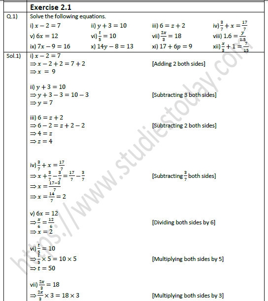Math's Class 8 Chapter 2 ( Linear Equation In One Variable 022